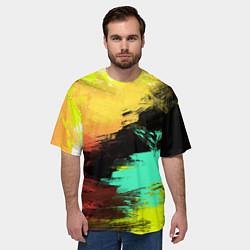 Футболка оверсайз мужская Яркий красочный гранж, цвет: 3D-принт — фото 2