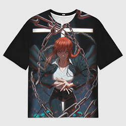 Мужская футболка оверсайз Человек-бензопила : Макима