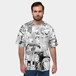 Футболка оверсайз мужская Волна слушай меня паттерн, цвет: 3D-принт — фото 2