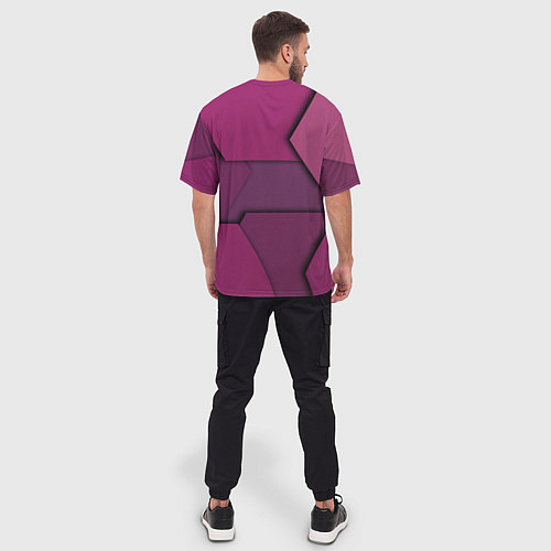 Мужская футболка оверсайз Геометрические фигуры в движении / 3D-принт – фото 4