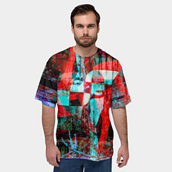 Футболка оверсайз мужская Авангардная композиция - вертушка, цвет: 3D-принт — фото 2