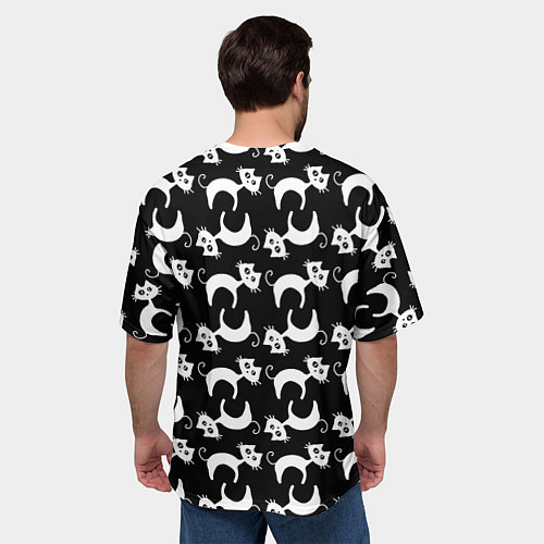 Мужская футболка оверсайз Крадущиеся Коты / 3D-принт – фото 4