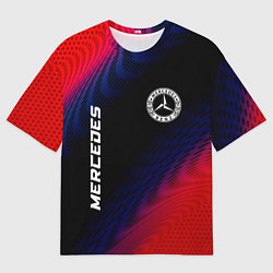 Мужская футболка оверсайз Mercedes красный карбон