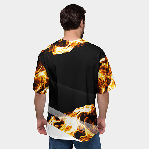 Мужская футболка оверсайз Tottenham legendary sport fire / 3D-принт – фото 4