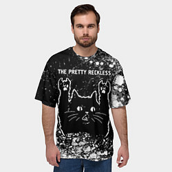 Футболка оверсайз мужская Группа The Pretty Reckless и рок кот, цвет: 3D-принт — фото 2