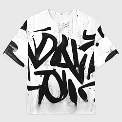 Футболка оверсайз мужская Крупные граффити надписи, цвет: 3D-принт