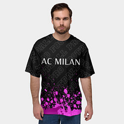 Футболка оверсайз мужская AC Milan pro football: символ сверху, цвет: 3D-принт — фото 2