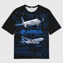 Футболка оверсайз мужская Airbus A320, цвет: 3D-принт