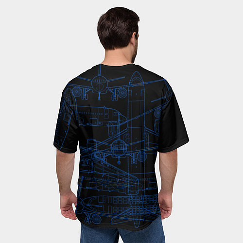 Мужская футболка оверсайз Airbus A320 / 3D-принт – фото 4