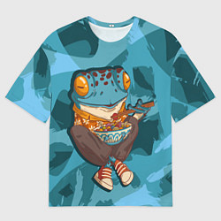 Мужская футболка оверсайз Бизнес-ланч лягухи