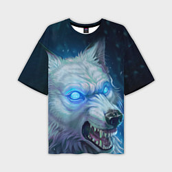 Мужская футболка оверсайз Ледяной волк