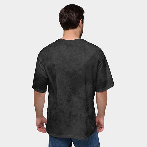 Мужская футболка оверсайз Phasmophobia пентаграмма и крест на сером фоне / 3D-принт – фото 4