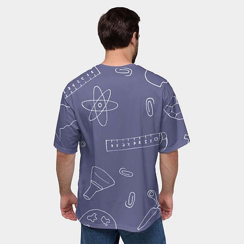 Мужская футболка оверсайз Счастливый папа первоклассника / 3D-принт – фото 4