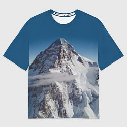 Мужская футболка оверсайз Каракорум, К2, Чогори, 8614 м - вторая по высоте