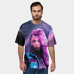 Футболка оверсайз мужская Cyberpunk 2077 - Валери V, цвет: 3D-принт — фото 2