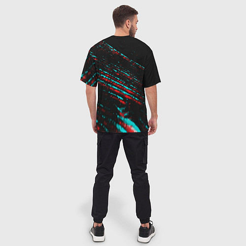 Мужская футболка оверсайз Apex Legends в стиле glitch и баги графики на темн / 3D-принт – фото 4