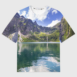 Футболка оверсайз мужская Прозрачное горное озеро, цвет: 3D-принт