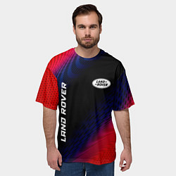 Футболка оверсайз мужская Land Rover красный карбон, цвет: 3D-принт — фото 2