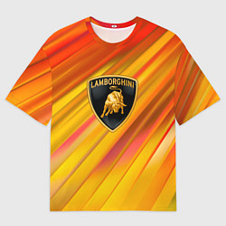 Мужская футболка оверсайз Lamborghini - яркая абстракция