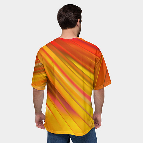 Мужская футболка оверсайз Lamborghini - яркая абстракция / 3D-принт – фото 4