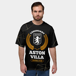 Футболка оверсайз мужская Лого Aston Villa и надпись legendary football club, цвет: 3D-принт — фото 2