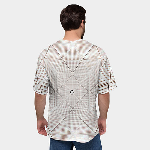 Мужская футболка оверсайз Абстрактные геометрические линии и точки / 3D-принт – фото 4