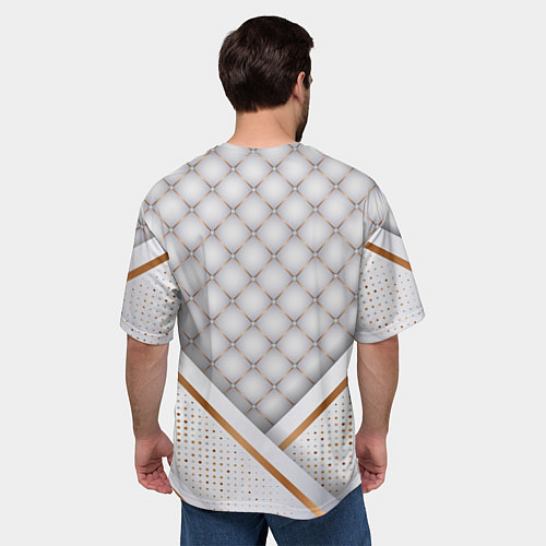 Мужская футболка оверсайз Герб России white gold / 3D-принт – фото 4