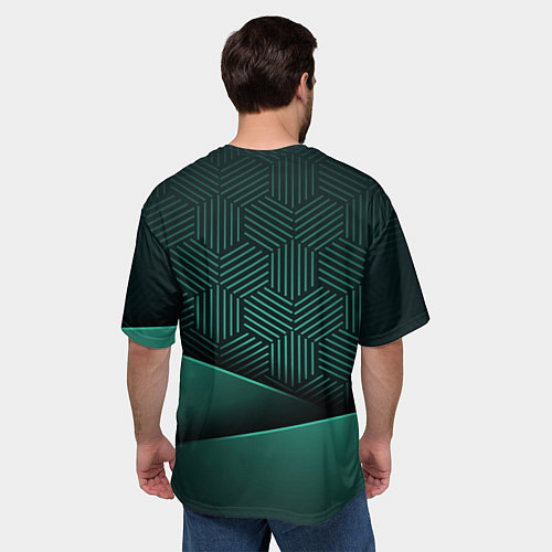 Мужская футболка оверсайз Зеленый герб России / 3D-принт – фото 4