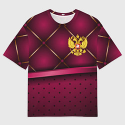Мужская футболка оверсайз Герб России стиль лакшери