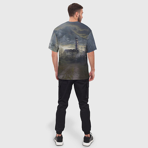 Мужская футболка оверсайз STALKER Саркофаг / 3D-принт – фото 4