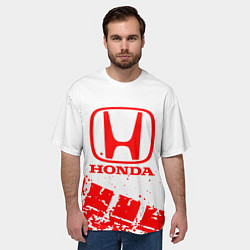 Футболка оверсайз мужская Honda - красный след шины, цвет: 3D-принт — фото 2