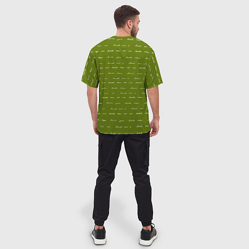Мужская футболка оверсайз Зелёная любовь / 3D-принт – фото 4