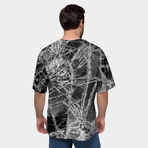Мужская футболка оверсайз Барт Симпсон разбил из рогатки стекло / 3D-принт – фото 4