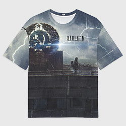 Футболка оверсайз мужская STALKER Герб СССР В Припяти, цвет: 3D-принт