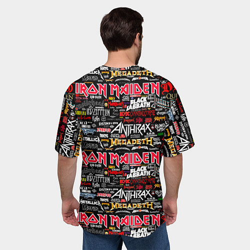 Мужская футболка оверсайз Popular music artists of rock bands / 3D-принт – фото 4