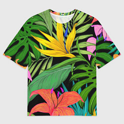 Мужская футболка оверсайз Тропическая роща