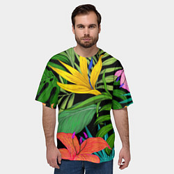 Футболка оверсайз мужская Тропическая роща, цвет: 3D-принт — фото 2