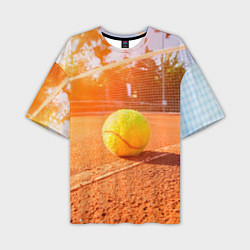Футболка оверсайз мужская Теннис - рассвет, цвет: 3D-принт