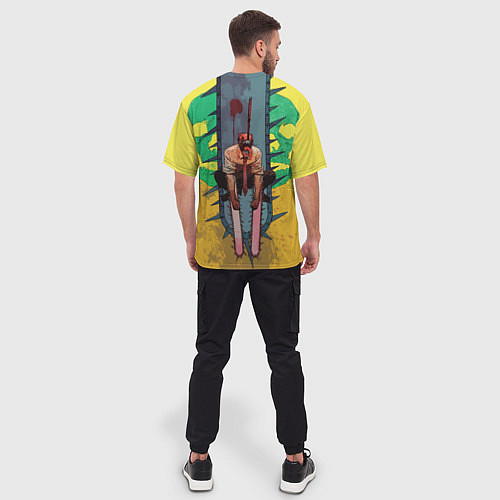 Мужская футболка оверсайз Человек-бензопила : Дэндзи / 3D-принт – фото 4
