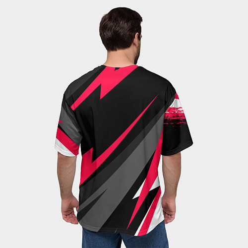 Мужская футболка оверсайз BYD fast lines / 3D-принт – фото 4