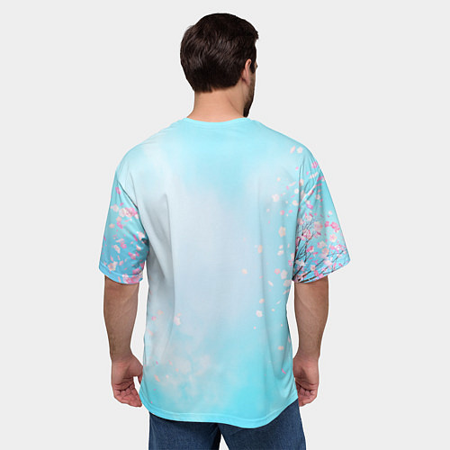 Мужская футболка оверсайз Свинка под зонтиком в дождь / 3D-принт – фото 4