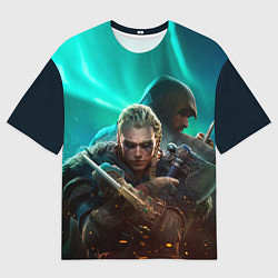 Футболка оверсайз мужская Assassins Creed Valhalla art, цвет: 3D-принт