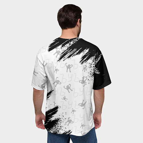 Мужская футболка оверсайз Кот ъуъ Илюха / 3D-принт – фото 4