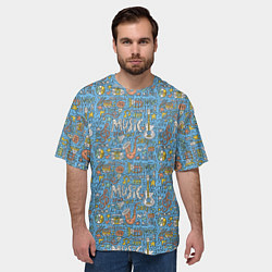 Футболка оверсайз мужская Стили музыки, цвет: 3D-принт — фото 2