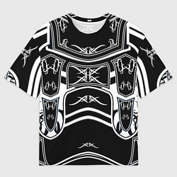 Футболка оверсайз мужская ЧБ рыцарь, цвет: 3D-принт
