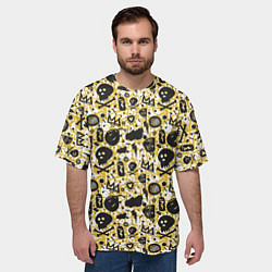 Футболка оверсайз мужская Череп и корона граффити, цвет: 3D-принт — фото 2