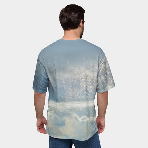 Мужская футболка оверсайз Кот встречает Новый Год! / 3D-принт – фото 4