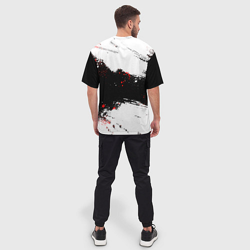 Мужская футболка оверсайз Samurai - cyberpunk 2077 - Белый краски / 3D-принт – фото 4