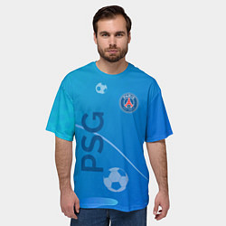 Футболка оверсайз мужская Psg абстракция спорт, цвет: 3D-принт — фото 2