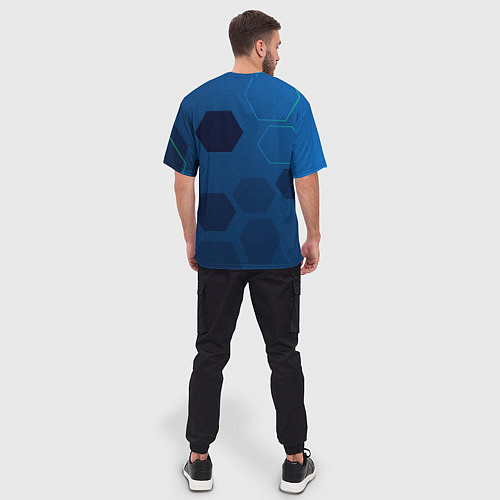 Мужская футболка оверсайз PSG абстракция / 3D-принт – фото 4
